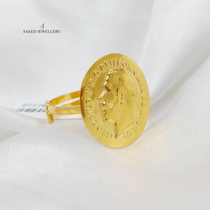 21K English Lira Model Ring Made of 21K Yellow Gold by Saeed Jewelry-27178