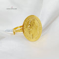 21K English Lira Model Ring Made of 21K Yellow Gold by Saeed Jewelry-27178