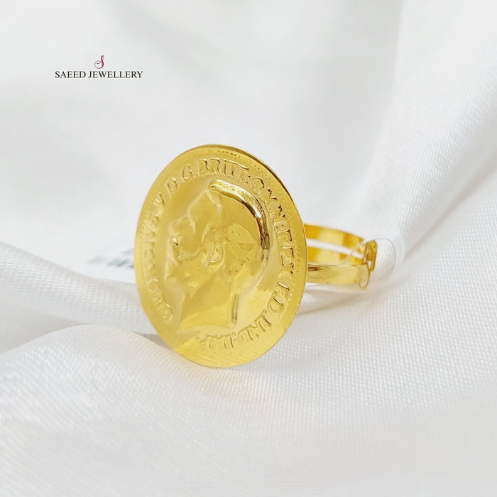 21K English Lira Model Ring Made of 21K Yellow Gold by Saeed Jewelry-27178