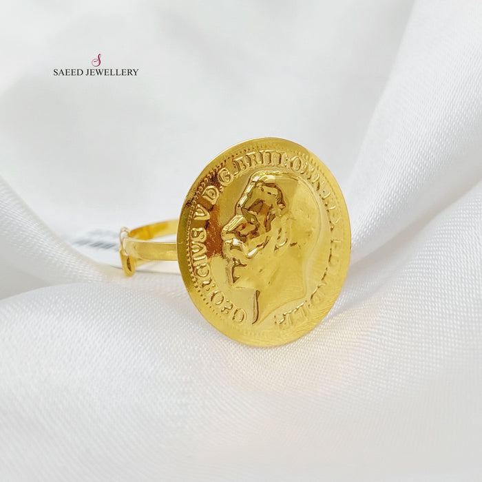21K English Lira Model Ring Made of 21K Yellow Gold by Saeed Jewelry-27178