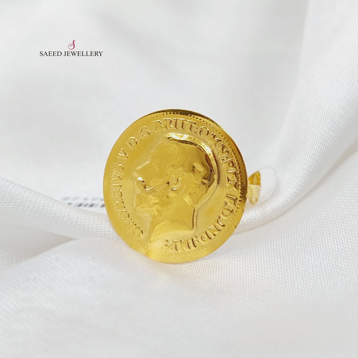 21K English Lira Model Ring Made of 21K Yellow Gold by Saeed Jewelry-27178