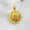 English Lira Pendant Made Of 21K Yellow Gold by Saeed Jewelry-28111