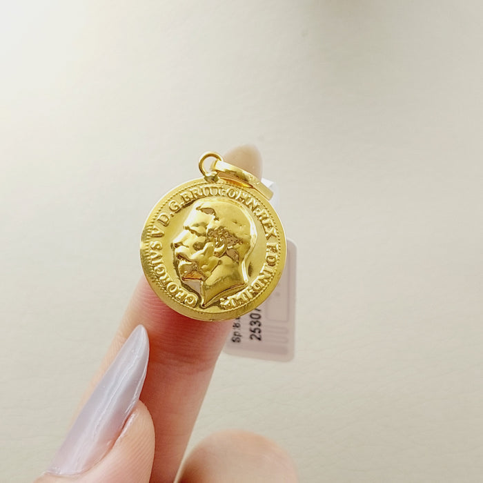 21K English Lira Pendant Made of 21K Yellow Gold by Saeed Jewelry-25307