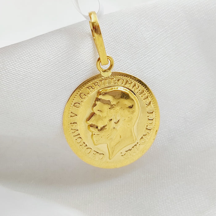 21K English Lira Pendant Made of 21K Yellow Gold by Saeed Jewelry-25308