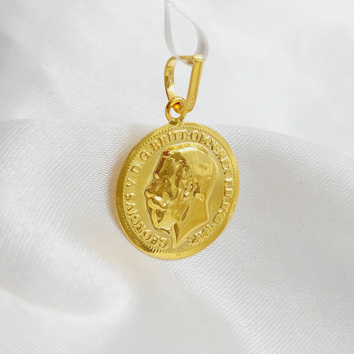 21K English Lira Pendant Made of 21K Yellow Gold by Saeed Jewelry-25307
