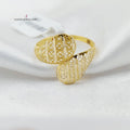 Engraved Light Ring  Made Of 18K Yellow Gold by Saeed Jewelry-30209