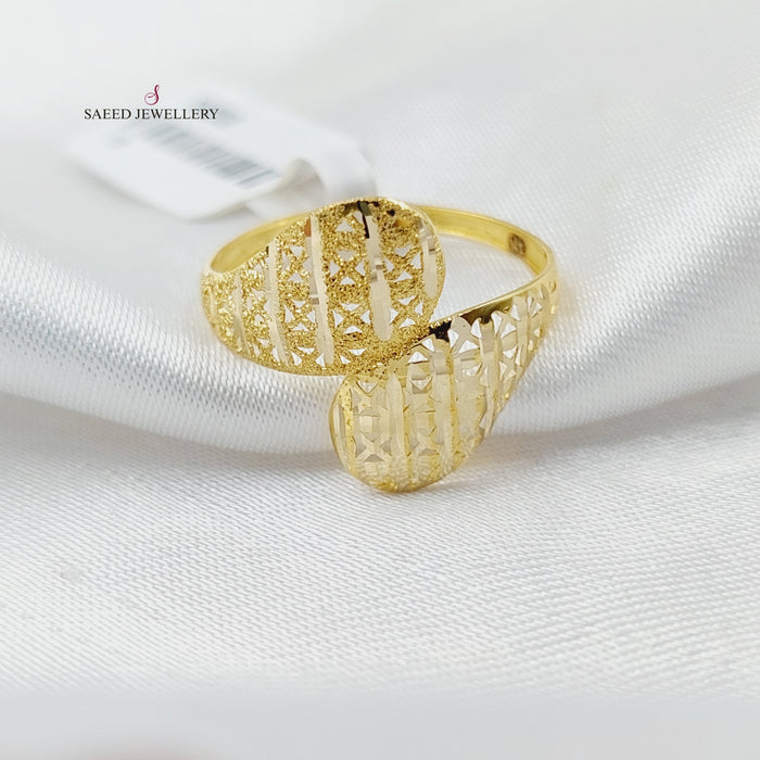 Engraved Light Ring  Made Of 18K Yellow Gold by Saeed Jewelry-30209