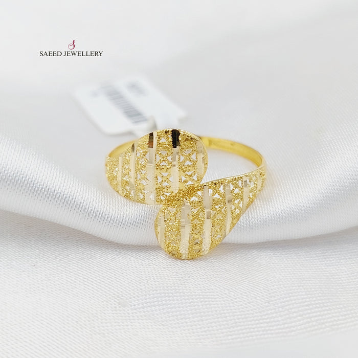 Engraved Light Ring  Made Of 18K Yellow Gold by Saeed Jewelry-30211