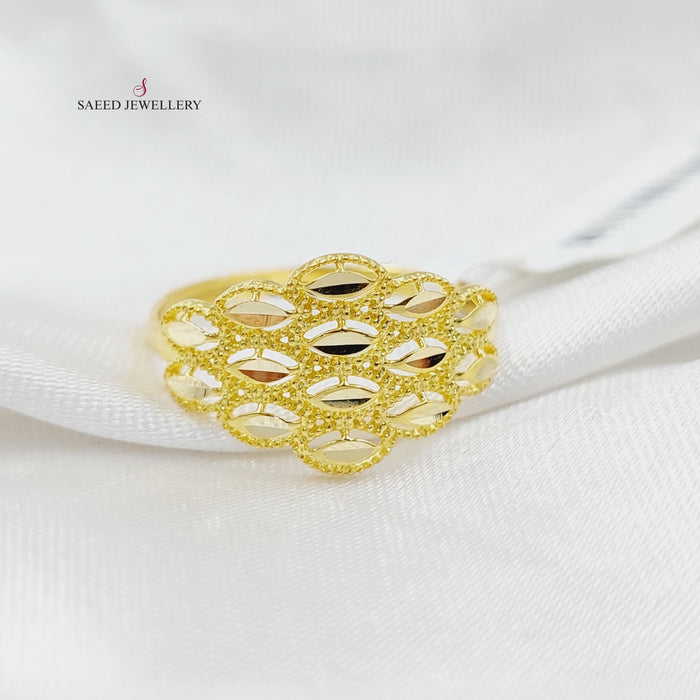 Engraved Light Ring  Made Of 18K Yellow Gold by Saeed Jewelry-30536