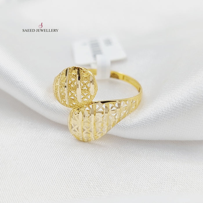 Engraved Light Ring  Made Of 18K Yellow Gold by Saeed Jewelry-30209