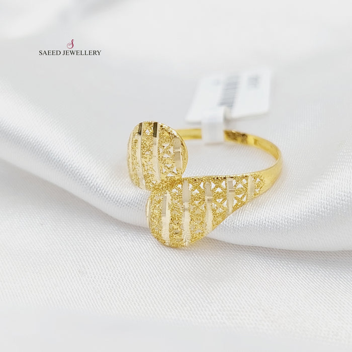 Engraved Light Ring  Made Of 18K Yellow Gold by Saeed Jewelry-30210