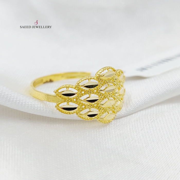 Engraved Light Ring  Made Of 18K Yellow Gold by Saeed Jewelry-30536