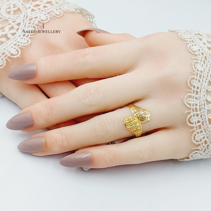 Engraved Light Ring  Made Of 18K Yellow Gold by Saeed Jewelry-30209
