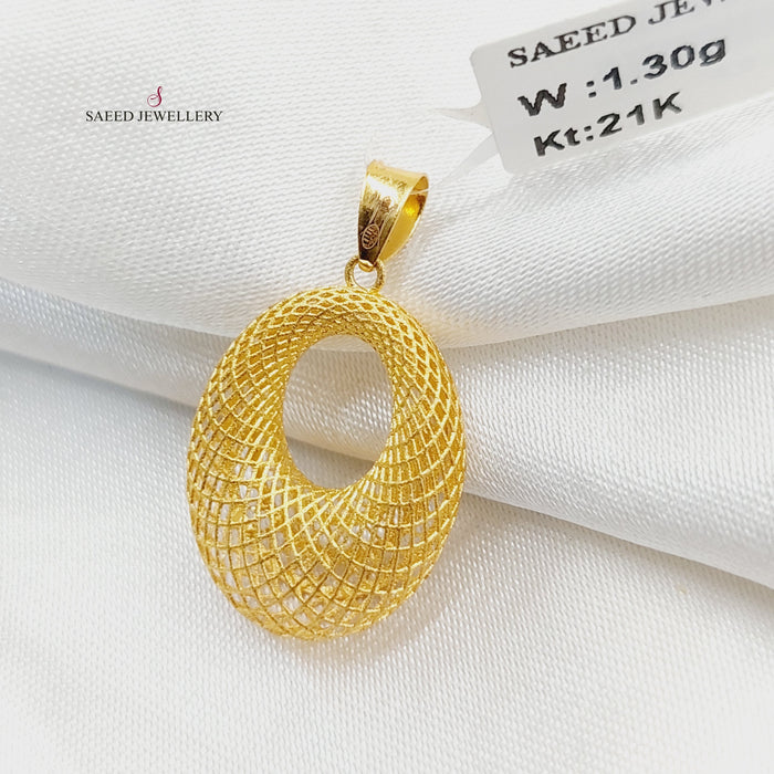 Engraved Pendant  Made of 21K Yellow Gold by Saeed Jewelry-30949