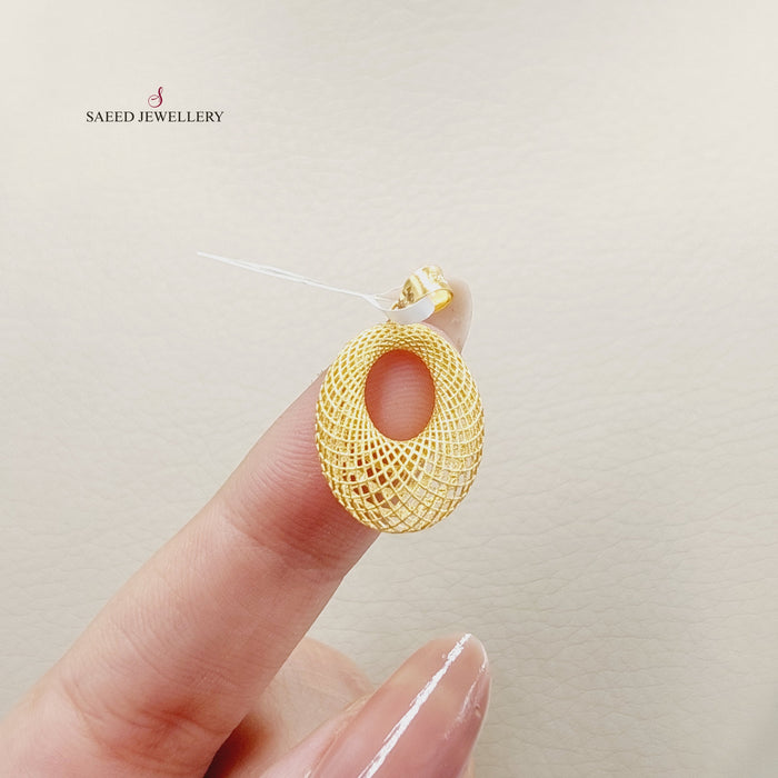 Engraved Pendant  Made of 21K Yellow Gold by Saeed Jewelry-30949