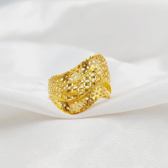 Engraved Ring Made Of 21K Yellow Gold by Saeed Jewelry-27586