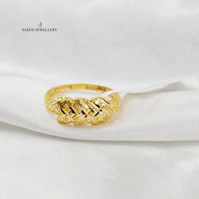 21K خاتم نقش-مجوهرات الشيخ سعيد-Saeed Jewelry
