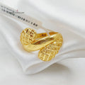 Engraved Ring Made Of 21K Yellow Gold by Saeed Jewelry-27502