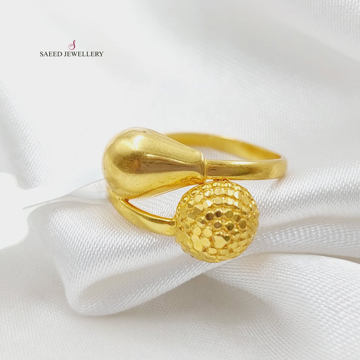 Engraved Ring Made Of 21K Yellow Gold by Saeed Jewelry-27504