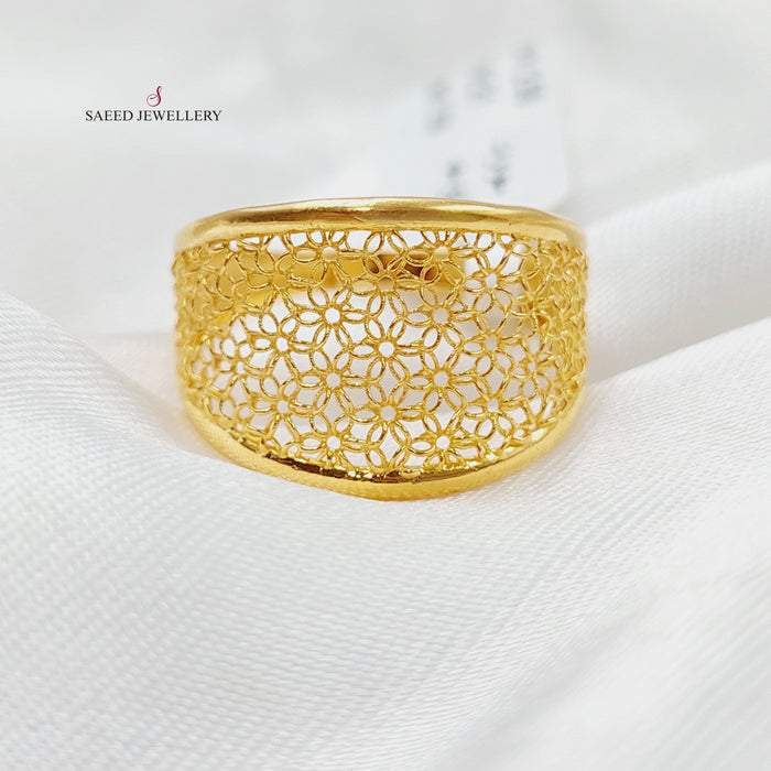 Engraved Ring Made Of 21K Yellow Gold by Saeed Jewelry-27728