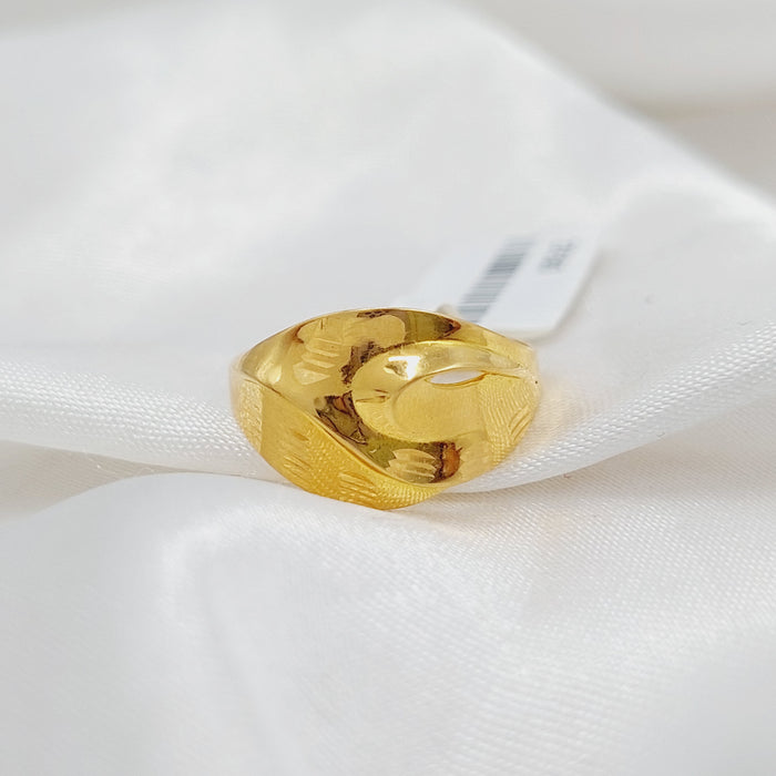 Engraved Ring Made Of 21K Yellow Gold by Saeed Jewelry-27593