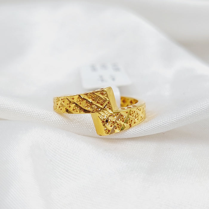 Engraved Ring Made Of 21K Yellow Gold by Saeed Jewelry-27585