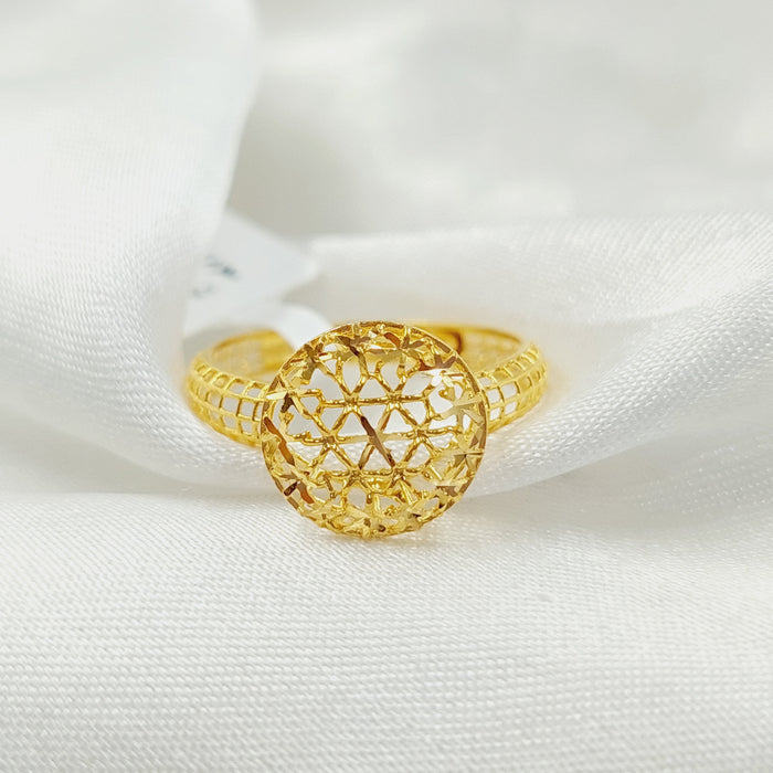Engraved Ring Made Of 21K Yellow Gold by Saeed Jewelry-28174