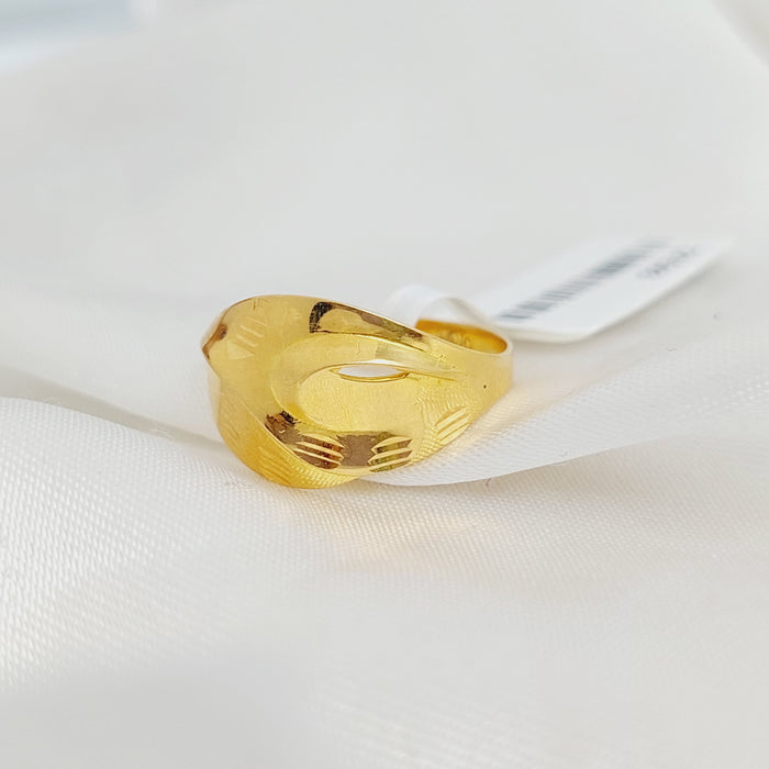Engraved Ring Made Of 21K Yellow Gold by Saeed Jewelry-27593