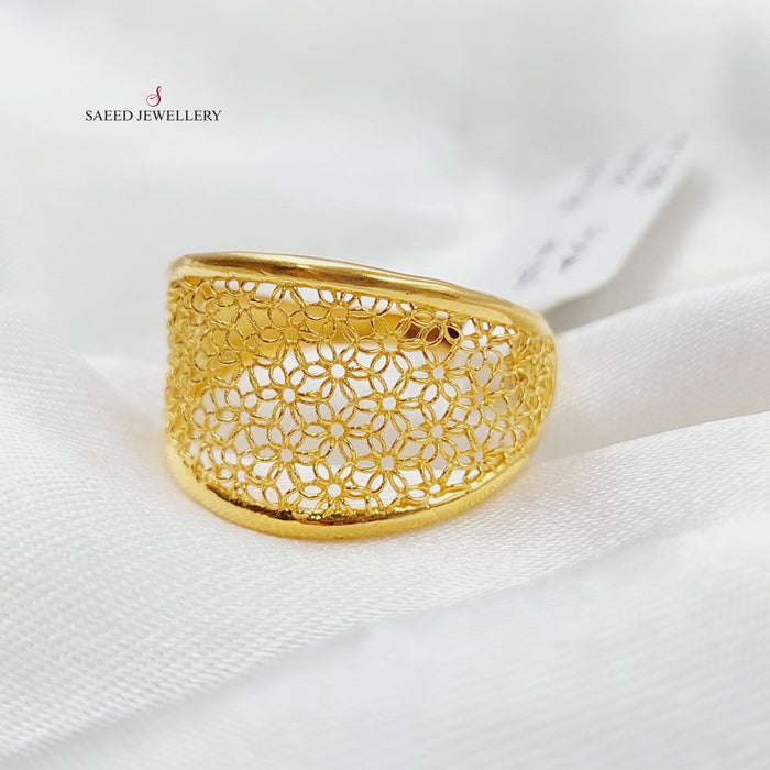 Engraved Ring Made Of 21K Yellow Gold by Saeed Jewelry-27728