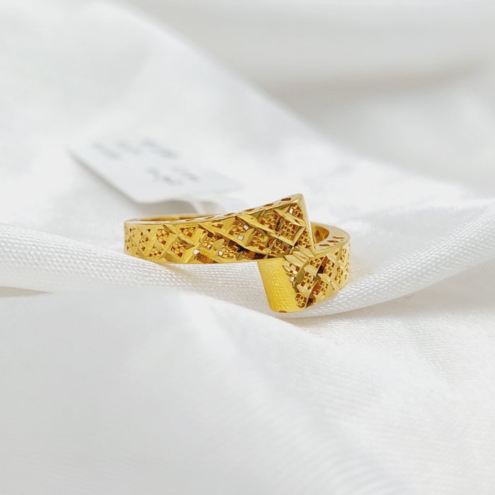 Engraved Ring Made Of 21K Yellow Gold by Saeed Jewelry-27585