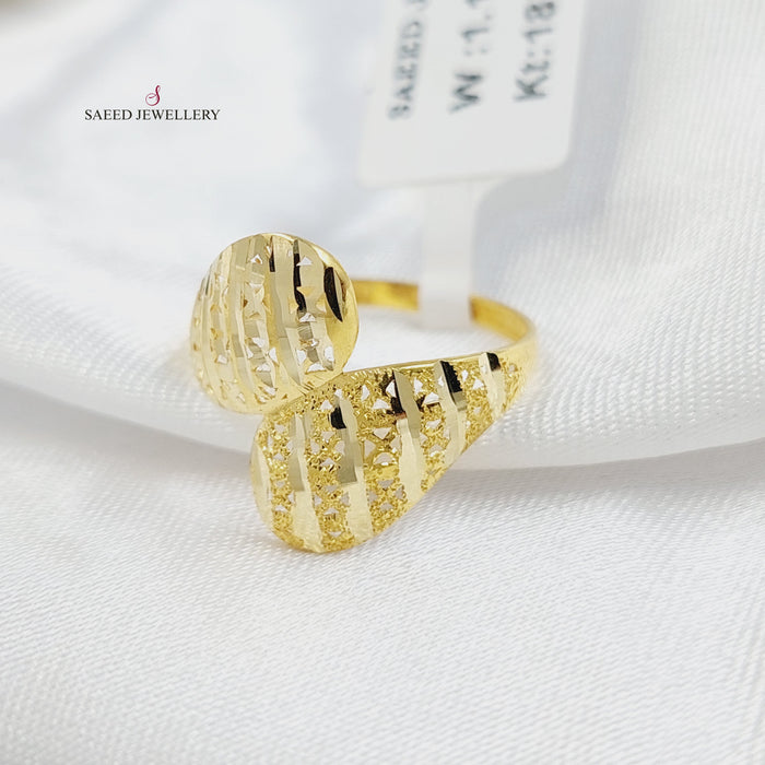 18KK خاتم نقش-مجوهرات الشيخ سعيد-Saeed Jewelry