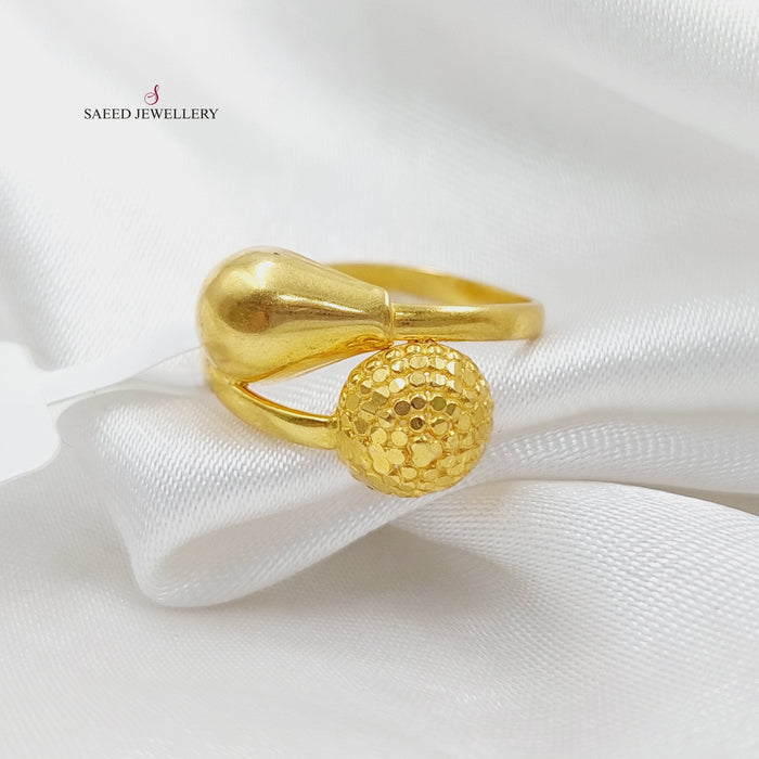 Engraved Ring Made Of 21K Yellow Gold by Saeed Jewelry-27504