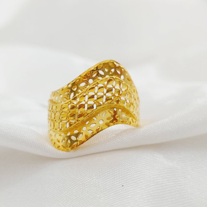 Engraved Ring Made Of 21K Yellow Gold by Saeed Jewelry-27586