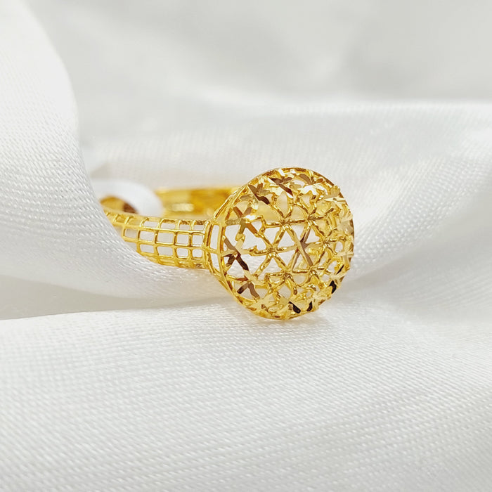 Engraved Ring Made Of 21K Yellow Gold by Saeed Jewelry-28174
