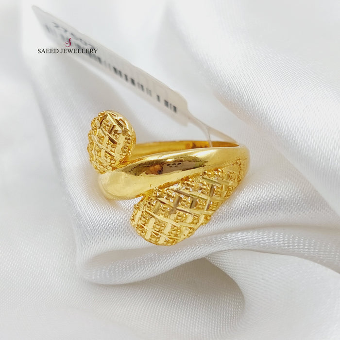 Engraved Ring Made Of 21K Yellow Gold by Saeed Jewelry-27502
