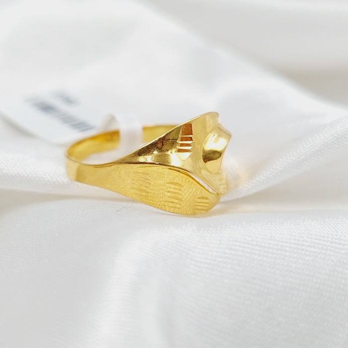 Engraved Ring Made Of 21K Yellow Gold by Saeed Jewelry-27593