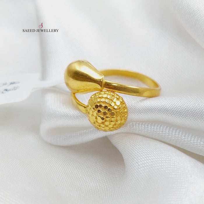Engraved Ring Made Of 21K Yellow Gold by Saeed Jewelry-27504