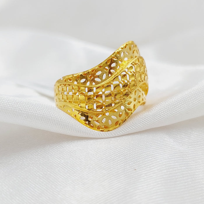 Engraved Ring Made Of 21K Yellow Gold by Saeed Jewelry-27586