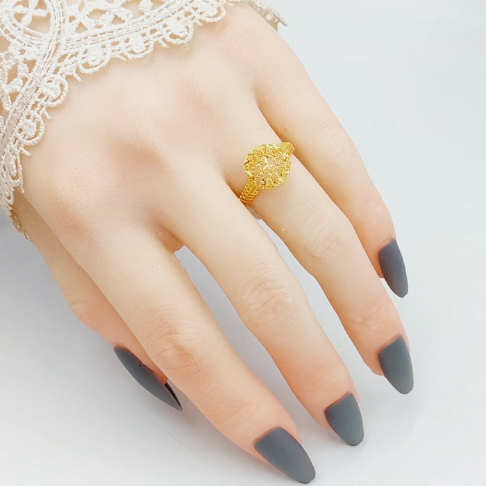 Engraved Ring Made Of 21K Yellow Gold by Saeed Jewelry-28173