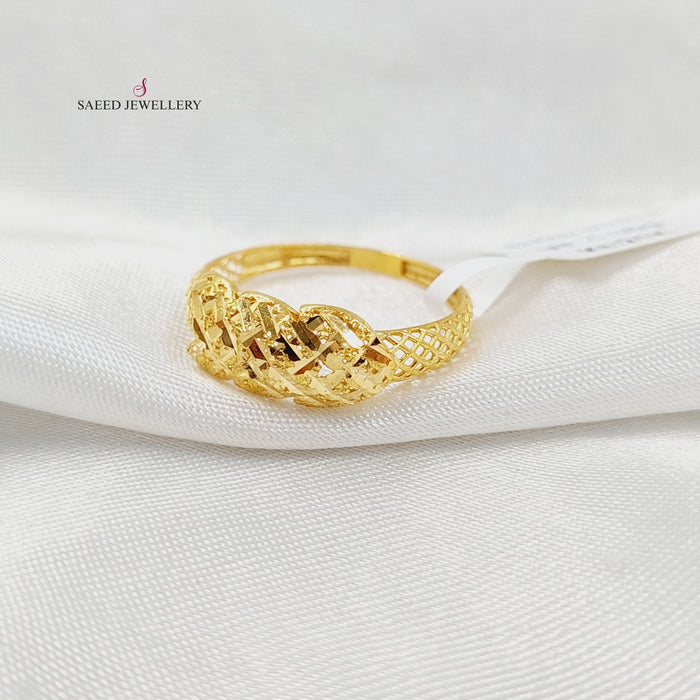 21K خاتم نقش-مجوهرات الشيخ سعيد-Saeed Jewelry