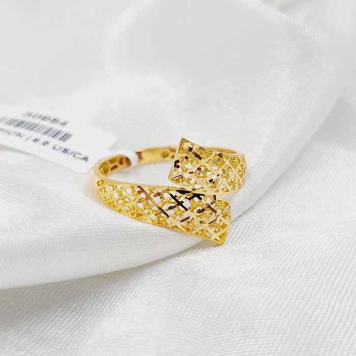 Engraved Ring  Made of 21K Yellow Gold by Saeed Jewelry-30982