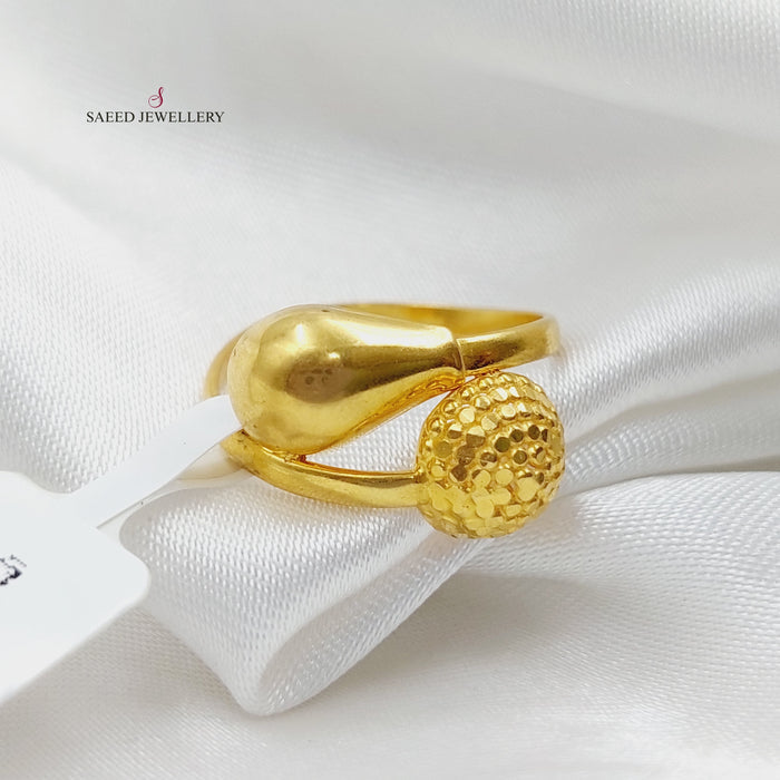 Engraved Ring Made Of 21K Yellow Gold by Saeed Jewelry-27504