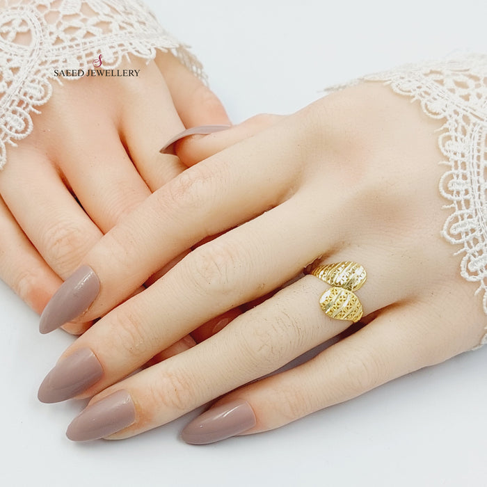 18KK خاتم نقش-مجوهرات الشيخ سعيد-Saeed Jewelry