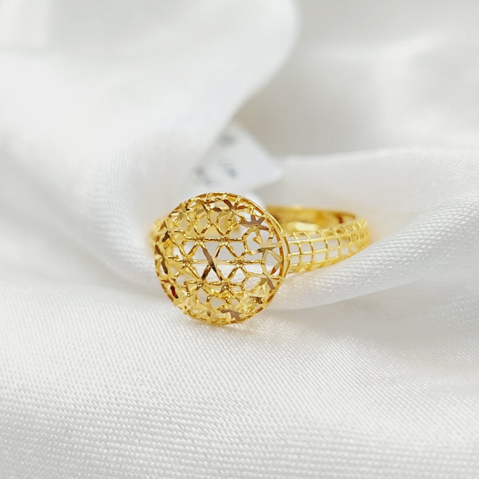 Engraved Ring Made Of 21K Yellow Gold by Saeed Jewelry-28174