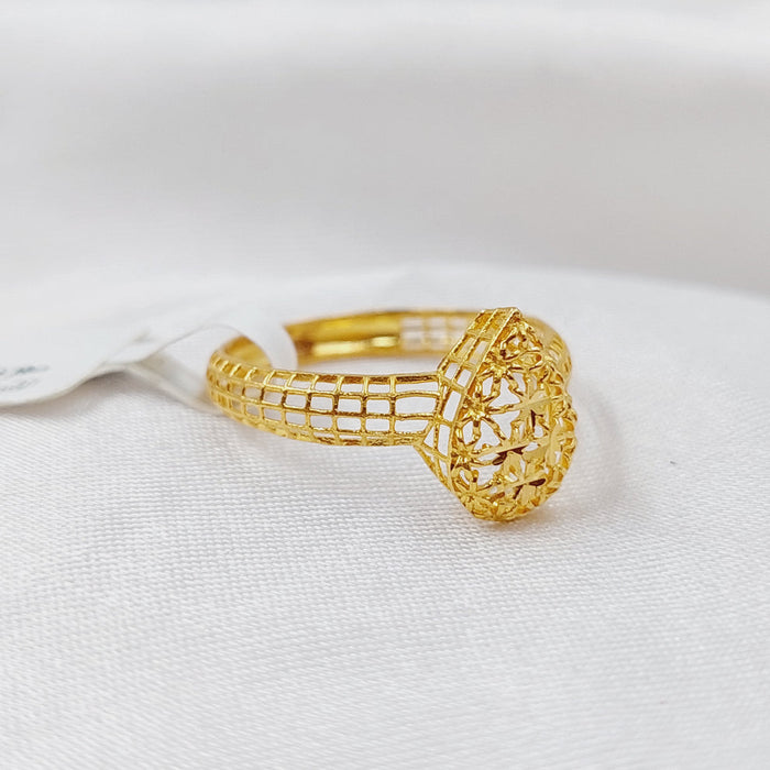 Engraved Ring Made Of 21K Yellow Gold by Saeed Jewelry-28176