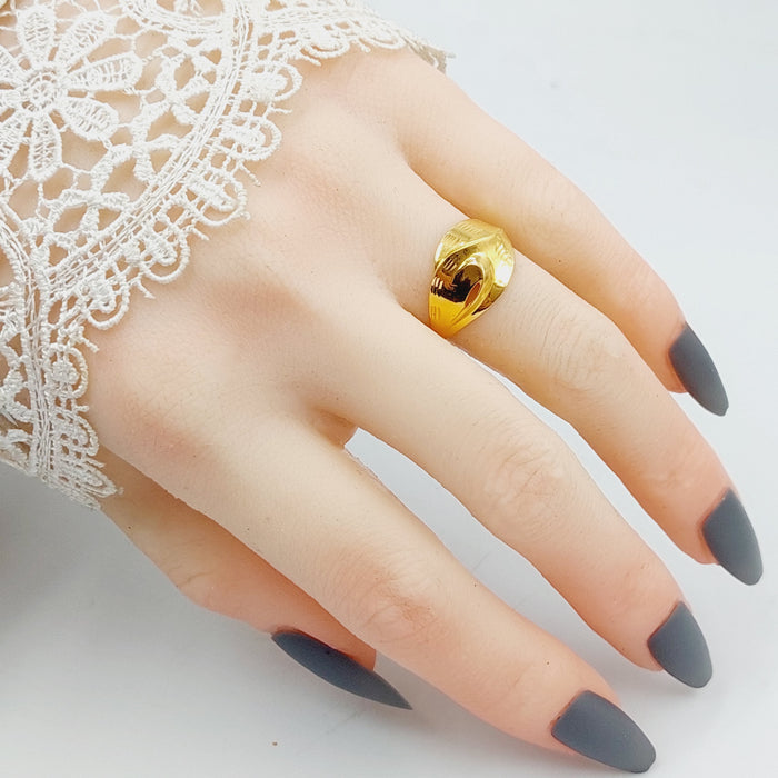 Engraved Ring Made Of 21K Yellow Gold by Saeed Jewelry-27593
