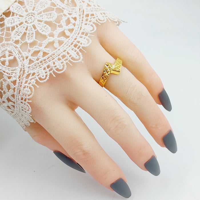 Engraved Ring Made Of 21K Yellow Gold by Saeed Jewelry-27585