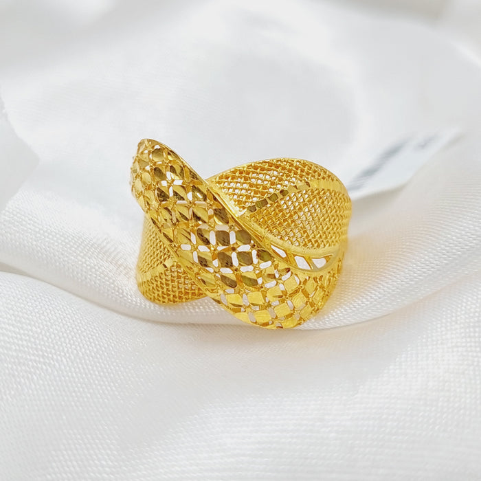 Engraved Ring Made Of 21K Yellow Gold by Saeed Jewelry-27587