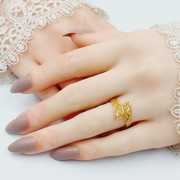 Engraved Ring  Made of 21K Yellow Gold by Saeed Jewelry-30982