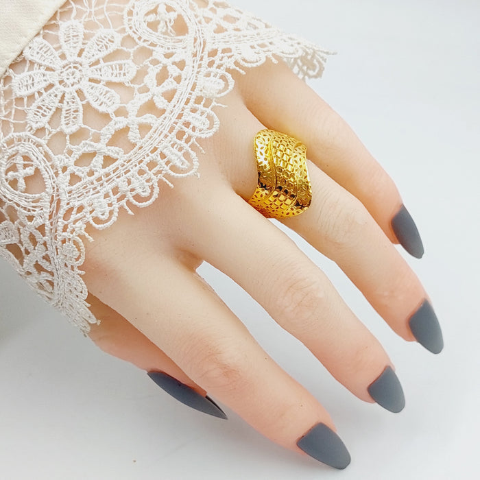 Engraved Ring Made Of 21K Yellow Gold by Saeed Jewelry-27586